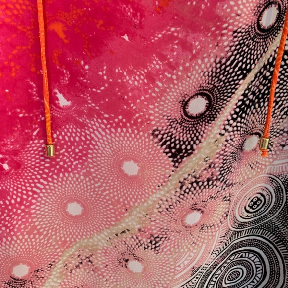 Rafaella Chiffon Hi Lo Blouse 2X Semi Sheer Geometric Print Multicolor - Picture 5 of 12